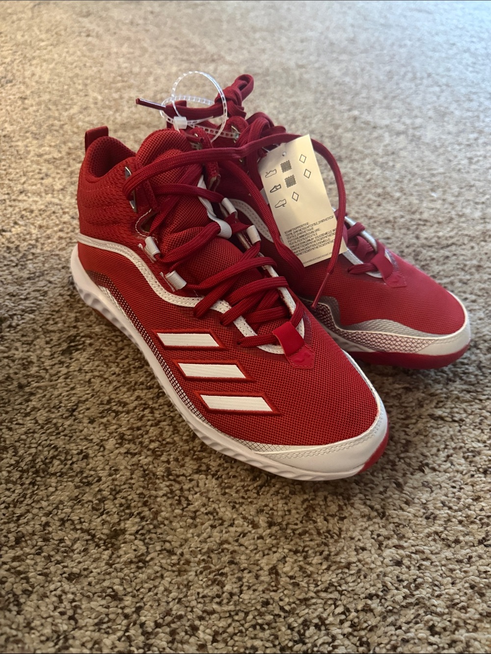 Men’s Adidas baseball metal spikes Sz 8